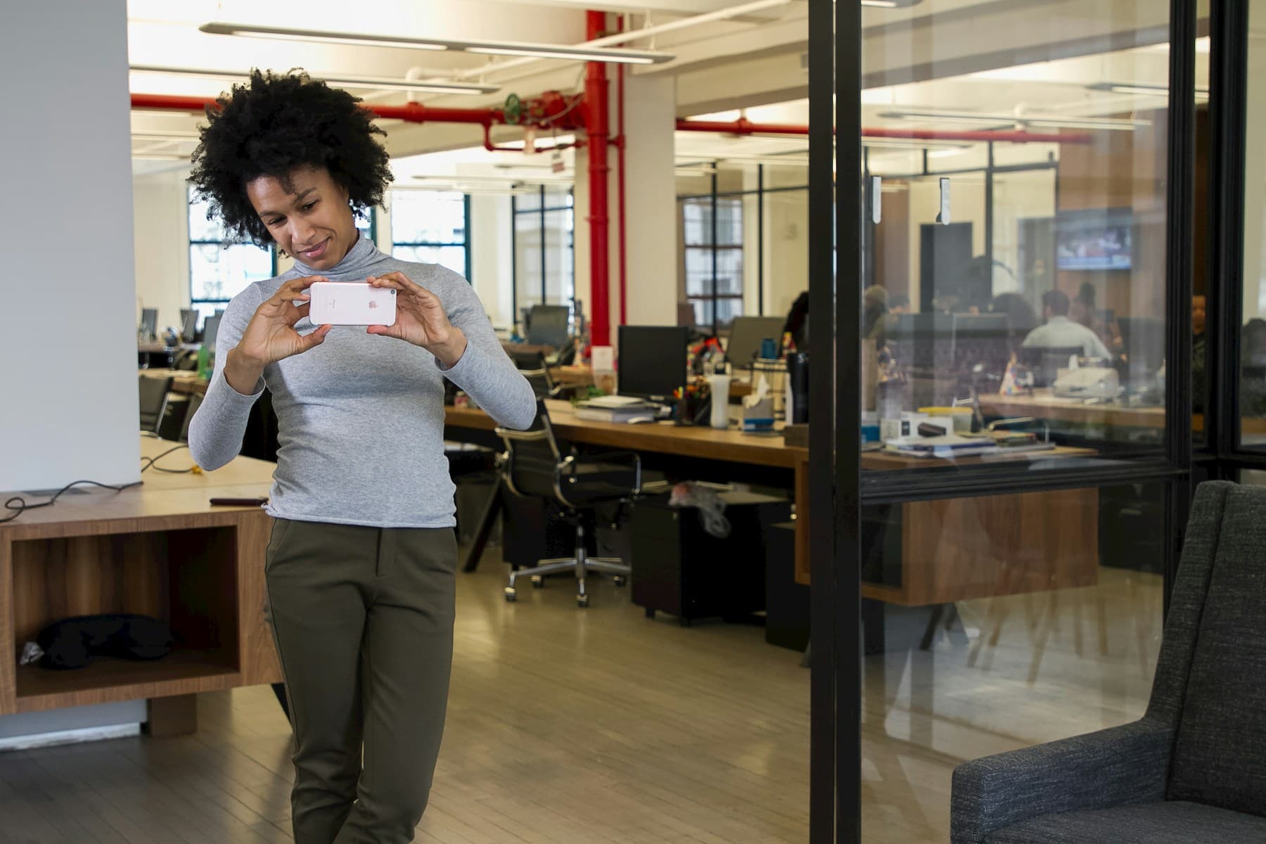 A person arriving for a professional onboarding moment