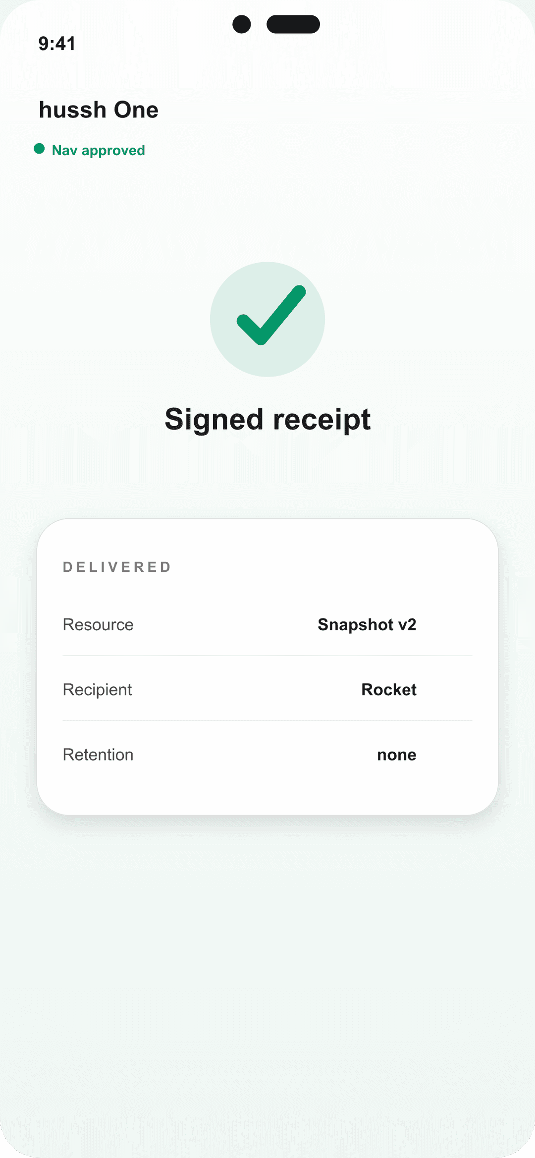 Hushh receipt protocol visual