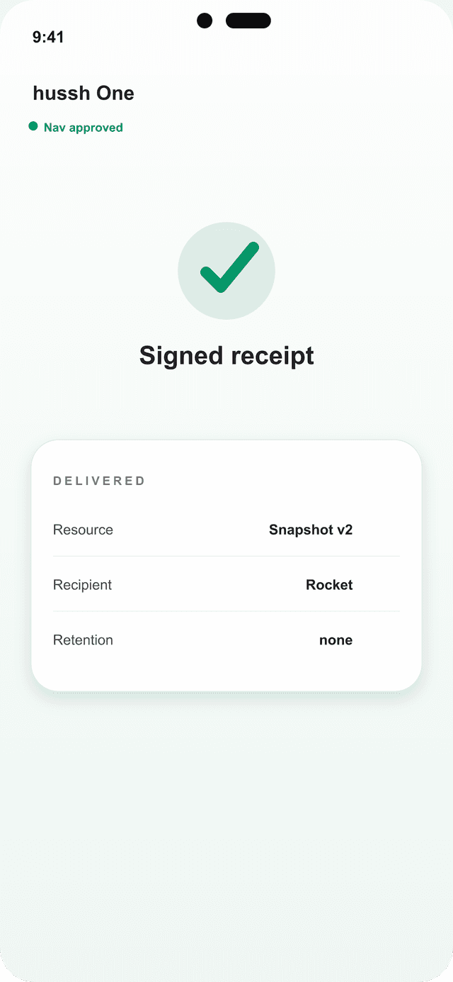 Receipt protocol visual